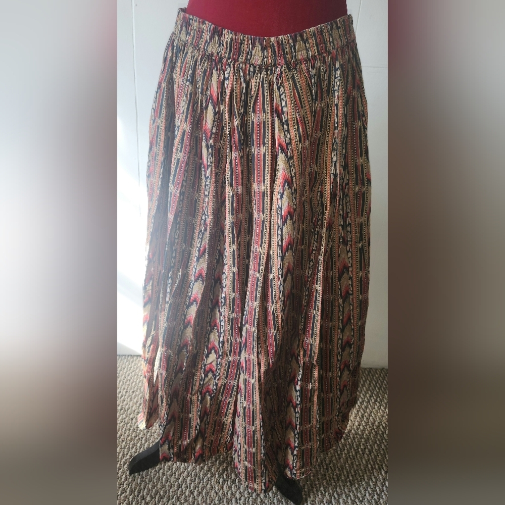 Vintage Bohemian Maxi Skirt 100% Cotton Size Large